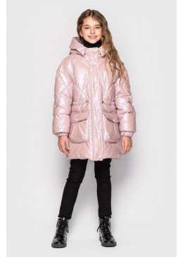 Cvetkov пудровая зимняя куртка для девочки Ясмин